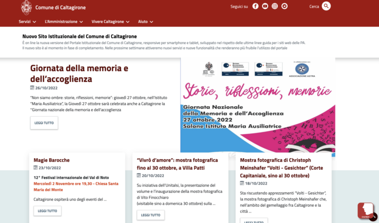 NONPOSSOPARLARE attivo sul sito Comune Caltagirone
